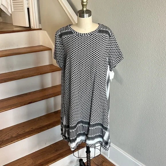 cecilie copenhagen 1005 Dress 1, O, Short Sleeves black and cream​​​​​​​​​ - Picture 4 of 16